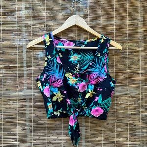 Floral sleeveless blouse